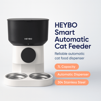 HEYBO Smart Automatic Cat Feeder - 7L - Reliable Automatic Cat Food Dispenser - PAWSTHENTICS