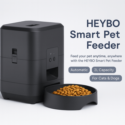 HEYBO Smart Pet Feeder | Automatic, 2L Capacity for Cats & Dogs - PAWSTHENTICS