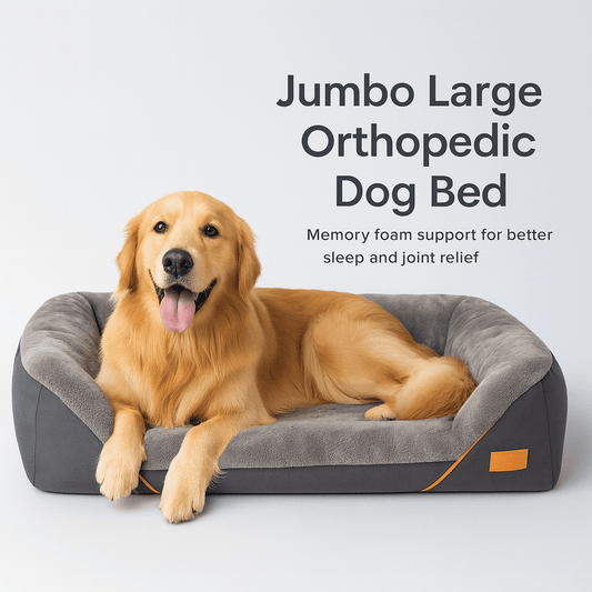 Jumbo Large Orthopedic Dog Bed, Pet Sofa Couch Warm Waterproof Mattress - PAWSTHENTICS