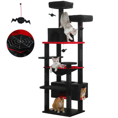 Large Cat Tree and Tower for Indoor Cats With Sisal - Covered Scratching Posts Spacious Hammock Padded Perches and Condos Cat Toys - PAWSTHENTICS