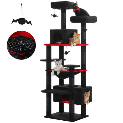 Large Cat Tree and Tower for Indoor Cats With Sisal - Covered Scratching Posts Spacious Hammock Padded Perches and Condos Cat Toys - PAWSTHENTICS