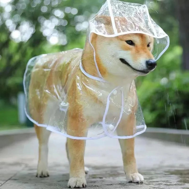 Pet Transparent Rainwear Raincoat Pet Hooded Waterproof Jacket - PAWSTHENTICS