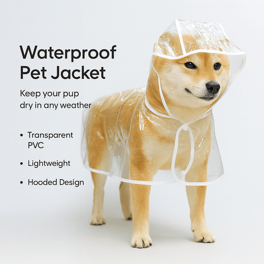 Pet Transparent Rainwear Raincoat Pet Hooded Waterproof Jacket - PAWSTHENTICS