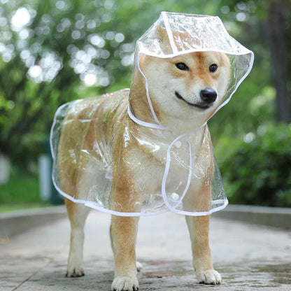 Pet Transparent Rainwear Raincoat Pet Hooded Waterproof Jacket - PAWSTHENTICS