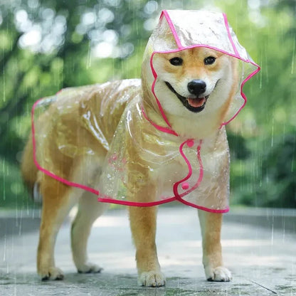 Pet Transparent Rainwear Raincoat Pet Hooded Waterproof Jacket - PAWSTHENTICS