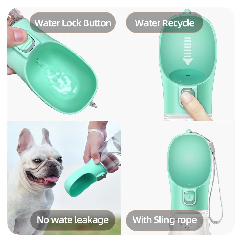 Portable Dog Water Bottle For Small Large Dogs Cat Outdoor Leakproof Walking Drinking - PAWSTHENTICS