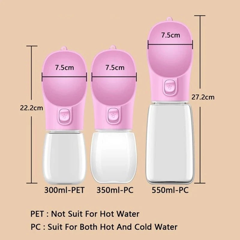 Portable Dog Water Bottle For Small Large Dogs Cat Outdoor Leakproof Walking Drinking - PAWSTHENTICS