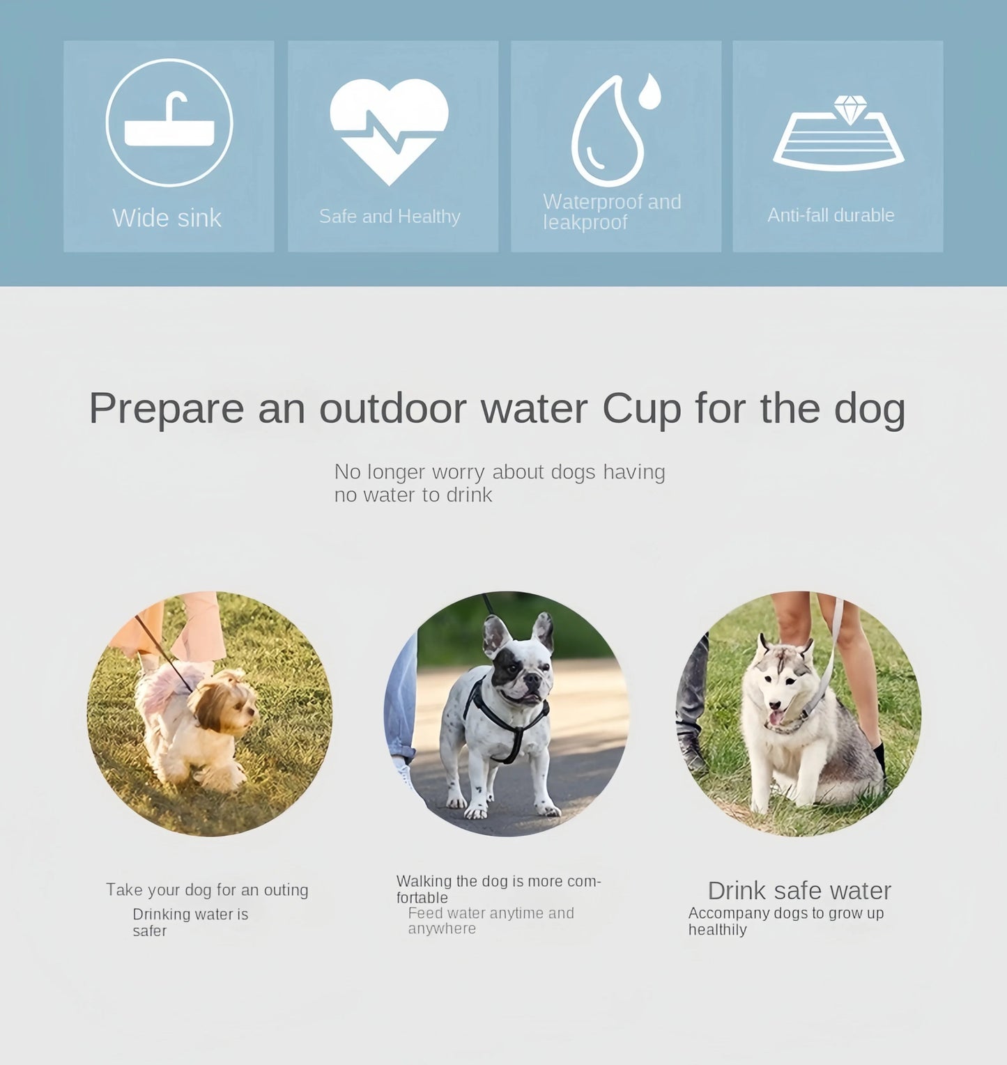 Portable Dog/Cat Water Bottle with Food Storage - Ideal for Outdoor Travel - PAWSTHENTICS