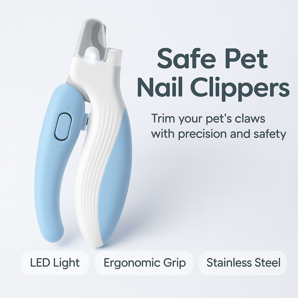 Safe Pet Nail Clippers with LED Light,Professional Claw Grooming Scissors Trimmer - PAWSTHENTICS