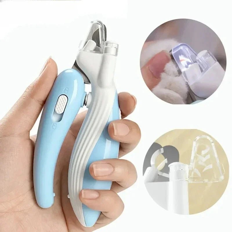 Safe Pet Nail Clippers with LED Light,Professional Claw Grooming Scissors Trimmer for Dogs Cats Rabbits,Stainless Steel Portable - PAWSTHENTICS