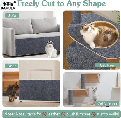 Self - Adhesive Cat Scratch Mat: Trimmable Carpet for Furniture Protection - PAWSTHENTICS