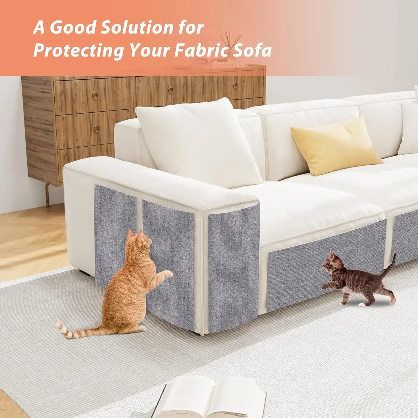 Self - Adhesive Cat Scratch Mat: Trimmable Carpet for Furniture Protection - PAWSTHENTICS
