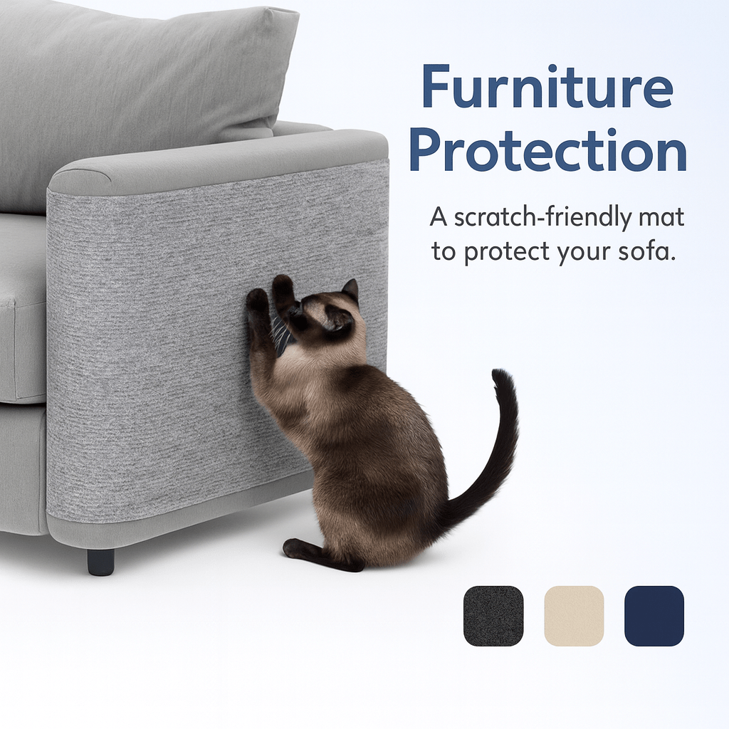 Self - Adhesive Cat Scratch Mat: Trimmable Carpet for Furniture Protection - PAWSTHENTICS