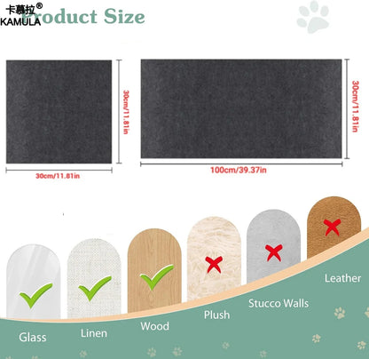 Self - Adhesive Cat Scratch Mat: Trimmable Carpet for Furniture Protection - PAWSTHENTICS