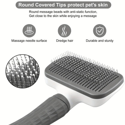 Self - cleaning Pet Hair Remove Comb Cat Slicker Brush Pet Hair Removal Comb For Dogs Cats Grooming Tools Combs Dogs Accessories - PAWSTHENTICS