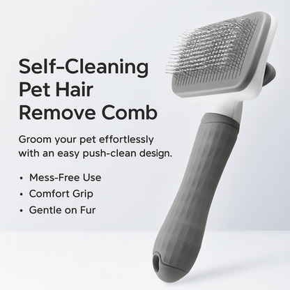 Self - cleaning Pet Hair Remove Comb Cat Slicker Brush Pet Hair Removal Comb For Dogs Cats Grooming Tools Combs Dogs Accessories - PAWSTHENTICS