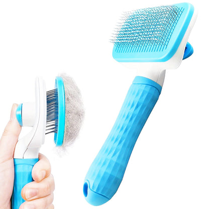 Self - cleaning Pet Hair Remove Comb Cat Slicker Brush Pet Hair Removal Comb For Dogs Cats Grooming Tools Combs Dogs Accessories - PAWSTHENTICS