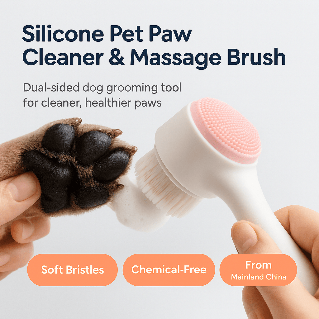 Silicone Pet Paw Cleaner & Massage Brush - Dual - Sided Dog Grooming Tool - PAWSTHENTICS
