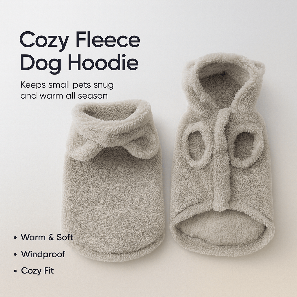 Soft Fleece Pet Dog Clothes Cute Hoodie Coat For Small Medium Dogs Cats - PAWSTHENTICS