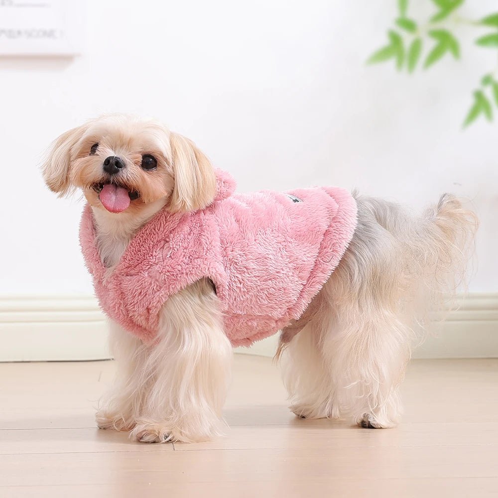 Soft Fleece Pet Dog Clothes Cute Hoodie Coat For Small Medium Dogs Cats Autumn Winter Puppy Hooded Jacket Sweater Pug Apparel - PAWSTHENTICS