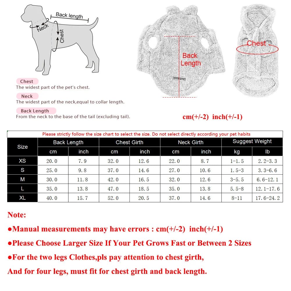 Soft Fleece Pet Dog Clothes Cute Hoodie Coat For Small Medium Dogs Cats Autumn Winter Puppy Hooded Jacket Sweater Pug Apparel - PAWSTHENTICS