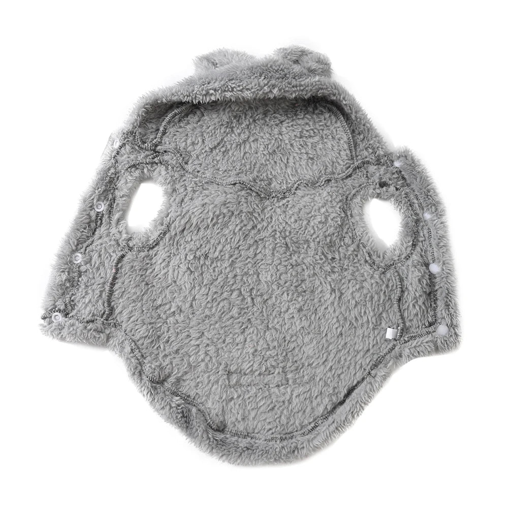 Soft Fleece Pet Dog Clothes Cute Hoodie Coat For Small Medium Dogs Cats Autumn Winter Puppy Hooded Jacket Sweater Pug Apparel - PAWSTHENTICS