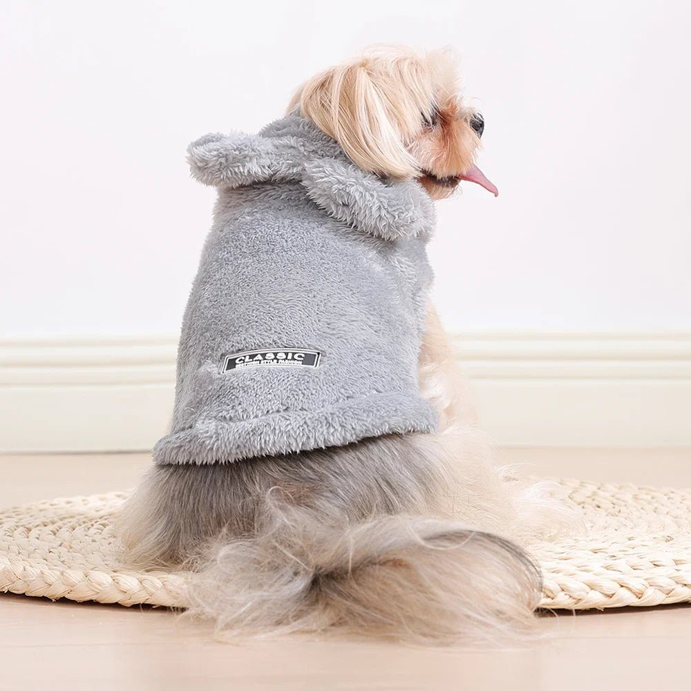 Soft Fleece Pet Dog Clothes Cute Hoodie Coat For Small Medium Dogs Cats Autumn Winter Puppy Hooded Jacket Sweater Pug Apparel - PAWSTHENTICS