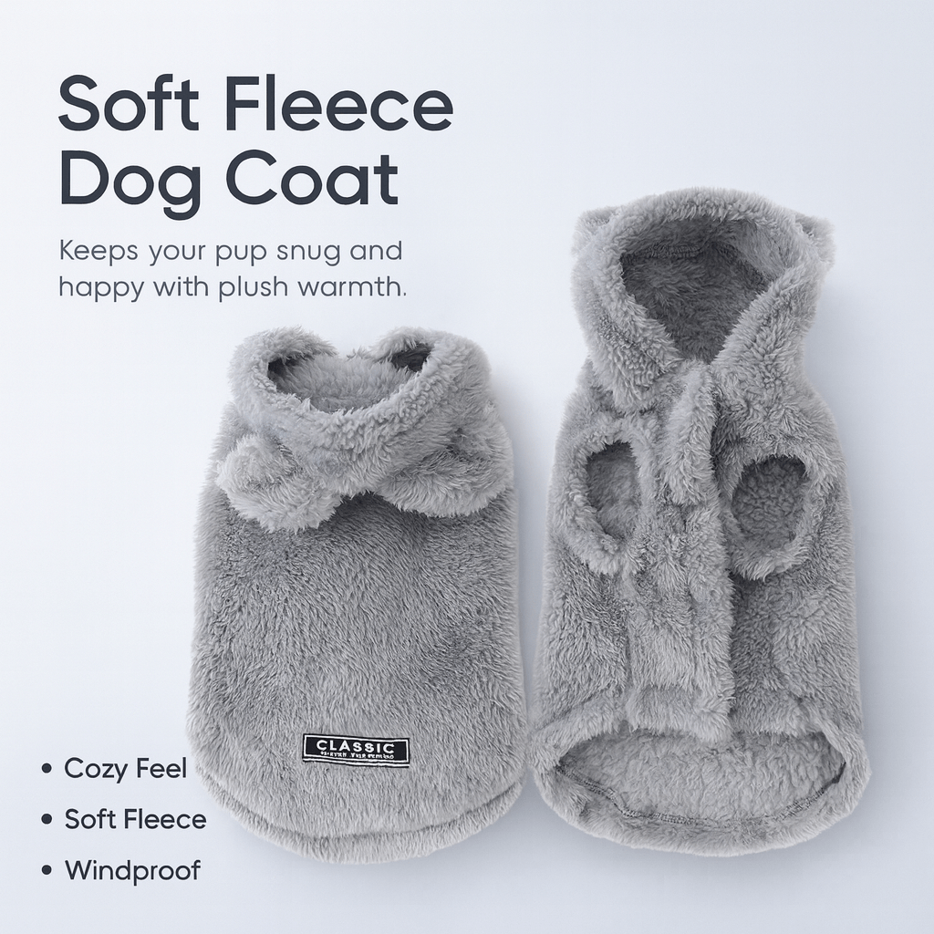 Soft Fleece Pet Dog Clothes Cute Hoodie Coat For Small Medium Dogs Cats Autumn Winter Puppy Hooded Jacket Sweater Pug Apparel - PAWSTHENTICS