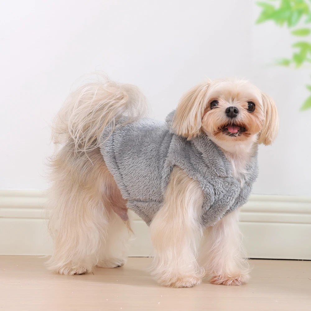 Soft Fleece Pet Dog Clothes Cute Hoodie Coat For Small Medium Dogs Cats Autumn Winter Puppy Hooded Jacket Sweater Pug Apparel - PAWSTHENTICS