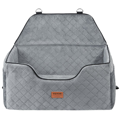 VEVOR Dog Booster Car Seat Pet Car Seat for Medium Large Dog up to 55 Lbs Gray - PAWSTHENTICS