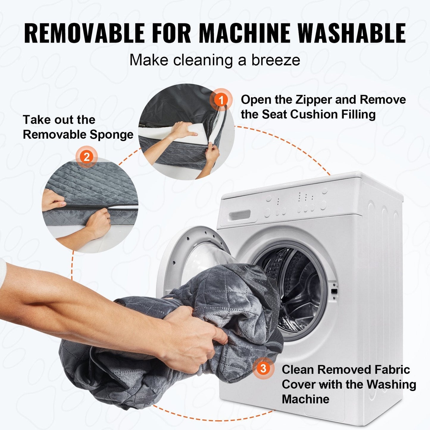 VEVOR Dog Booster Car Seat Pet Car Seat for Medium Large Dog up to 55 Lbs Gray - PAWSTHENTICS