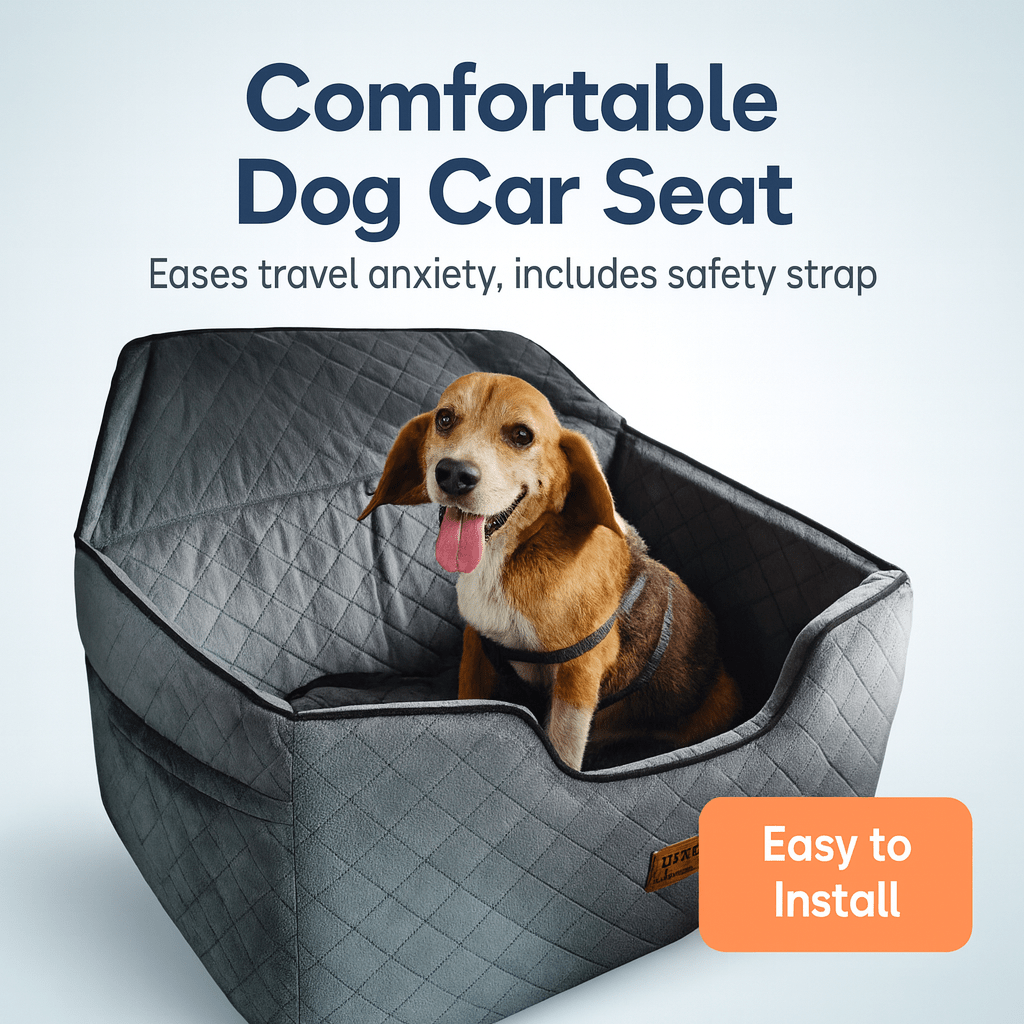VEVOR Dog Booster Car Seat Pet Car Seat for Medium Large Dog up to 55 Lbs Gray - PAWSTHENTICS