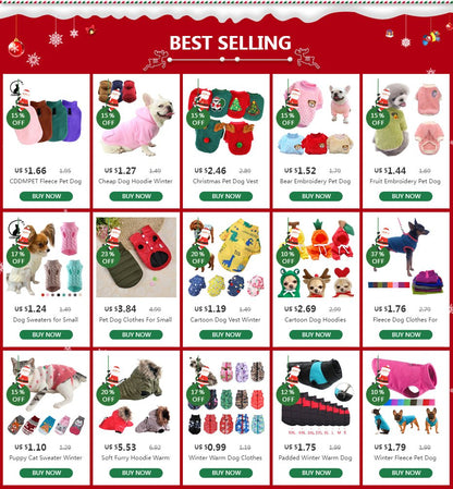 Warm Pet Dog Sweater Winter Dog Clothes for Small Medium Dogs Knitted Puppy Cat Coat Chihuahua French Bulldogs Yorkie Customes - PAWSTHENTICS