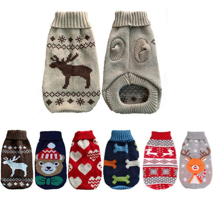 Warm Pet Dog Sweater Winter Dog Clothes for Small Medium Dogs Knitted Puppy Cat Coat Chihuahua French Bulldogs Yorkie Customes - PAWSTHENTICS
