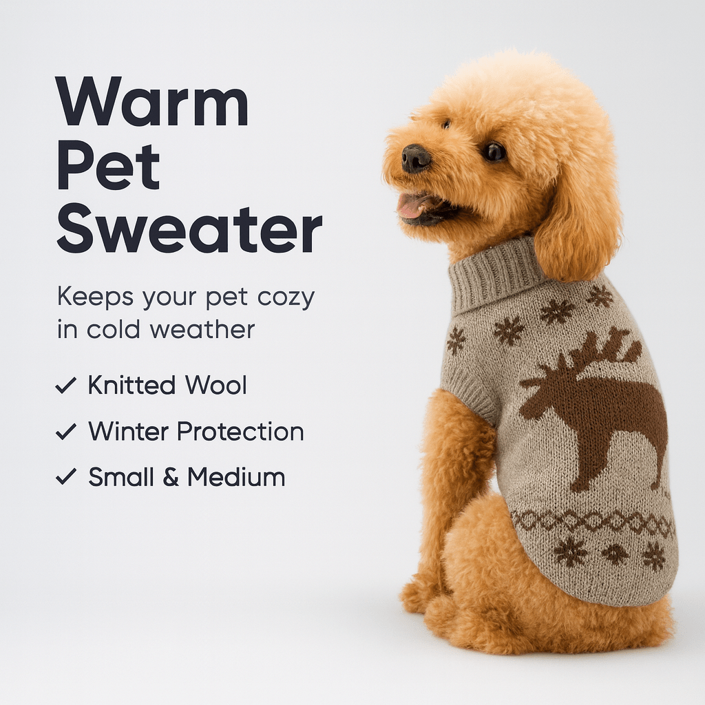 Warm Pet Dog Sweater Winter Dog Clothes for Small Medium Dogs Knitted Puppy Cat Coat Chihuahua French Bulldogs Yorkie Customes - PAWSTHENTICS