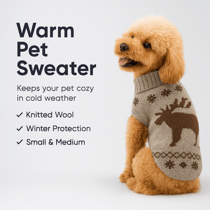 Warm Pet Dog Sweater Winter Dog Clothes for Small Medium Dogs Knitted Puppy Cat Coat Chihuahua French Bulldogs Yorkie Customes - PAWSTHENTICS