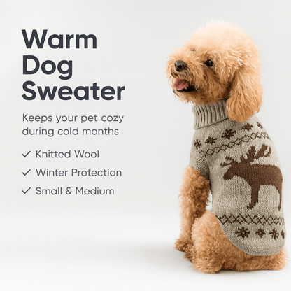 Warm Pet Dog Sweater Winter Dog Clothes for Small Medium Dogs Knitted Puppy Cat Coat Chihuahua French Bulldogs Yorkie Customes - PAWSTHENTICS