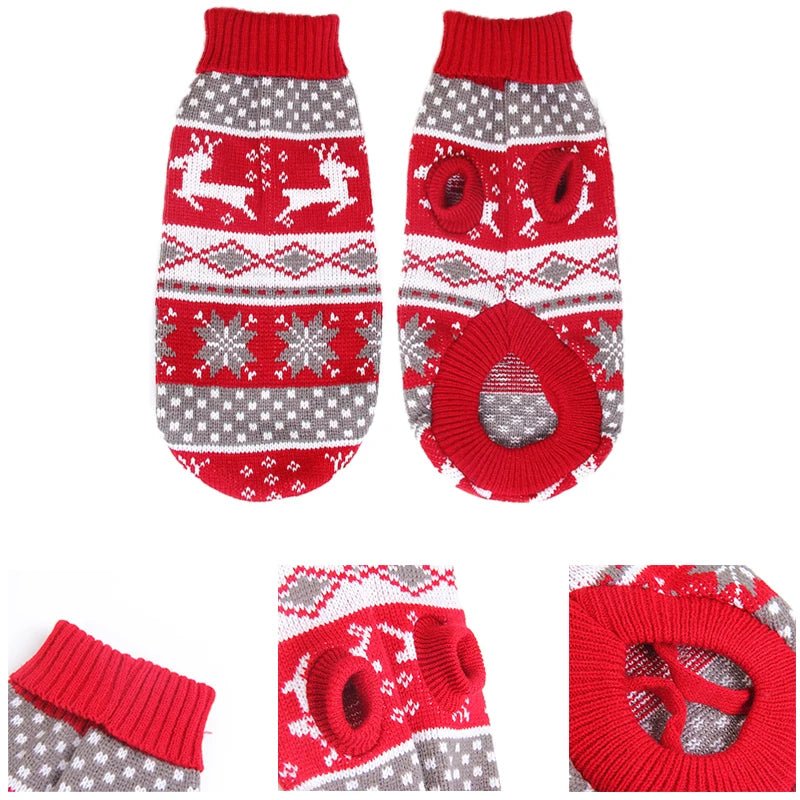 Warm Pet Dog Sweater Winter Dog Clothes for Small Medium Dogs Knitted Puppy Cat Coat Chihuahua French Bulldogs Yorkie Customes - PAWSTHENTICS